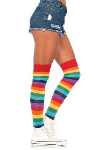 Leg Avenue Rainbow Striped Thigh High Style 6606