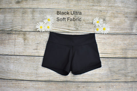 Daisy Dancewear Solid Color Wide Waist Shorts - Ultra Soft Fabric
