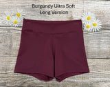 Daisy Dancewear Solid Color Wide Waist Shorts - Deluxe and Ultra Soft Fabric - Longer Version Style