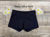 Daisy Dancewear Solid Color Wide Waist Shorts - Ultra Soft Fabric