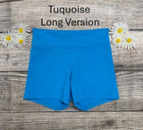 Daisy Dancewear Solid Color Wide Waist Shorts - Deluxe and Ultra Soft Fabric - Longer Version Style