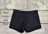 Daisy Dancewear Solid Color Wide Waist Shorts - Deluxe Fabric
