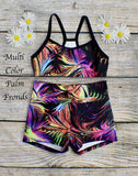 Daisy Dancewear Bra Top and Wide Waist Shorts - Printed Fabric