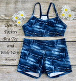 Daisy Dancewear Bra Top and Wide Waist Shorts - Printed Fabric