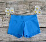 Daisy Dancewear Solid Color Wide Waist Shorts - Deluxe Fabric