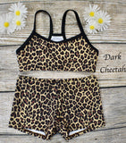 Daisy Dancewear Bra Top and Elastic Waist Shorts - Printed Fabric